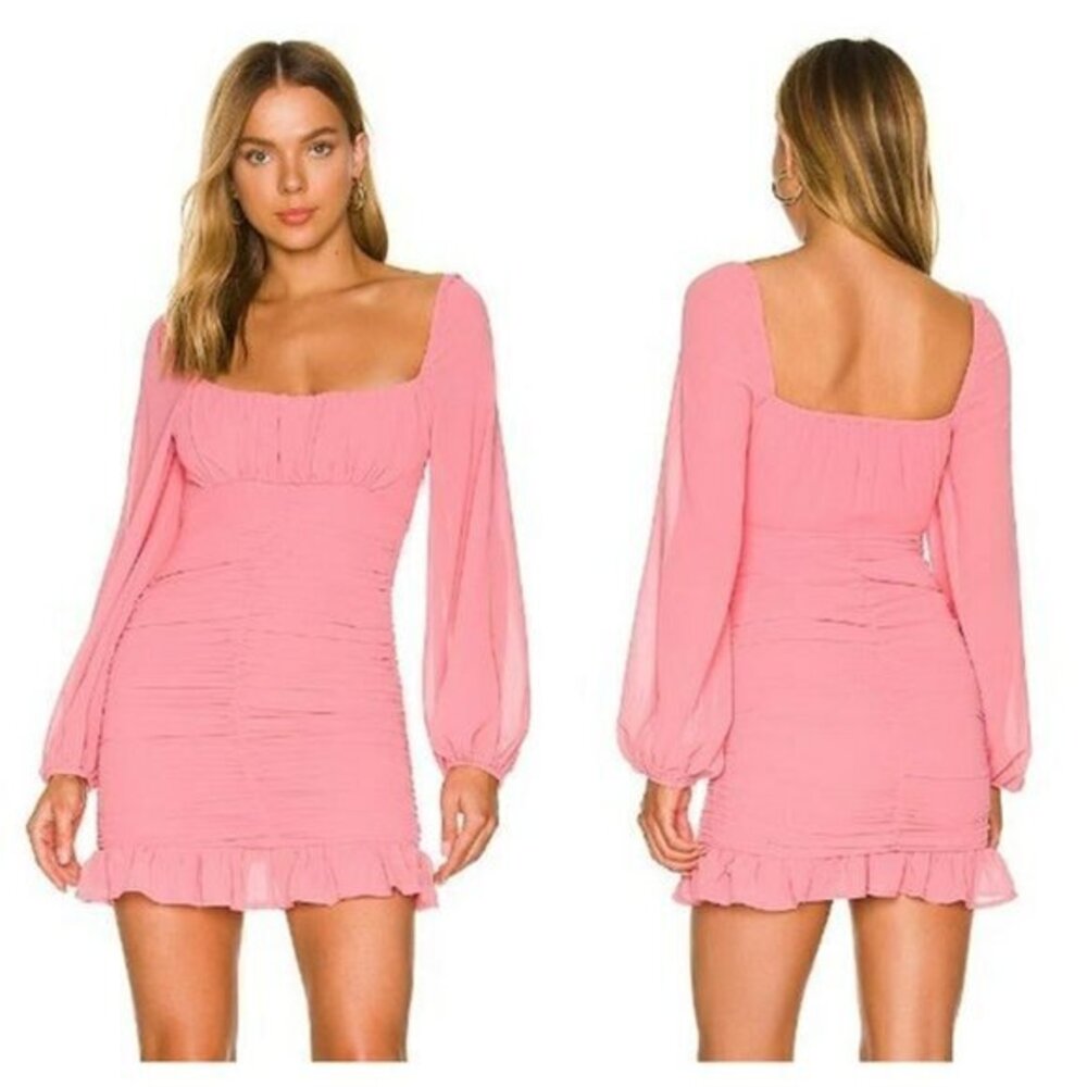 MORE TO COME Petra Ruched Mini Dress - Pink